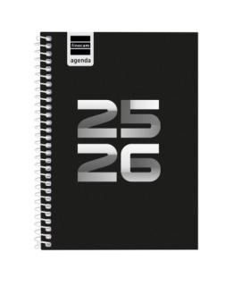 AGENDA ESCOLAR 2025-2026 COOL 8 120X164 SEMANA VISTA HORIZONTAL NEGRO+ FINOCAM 645000326