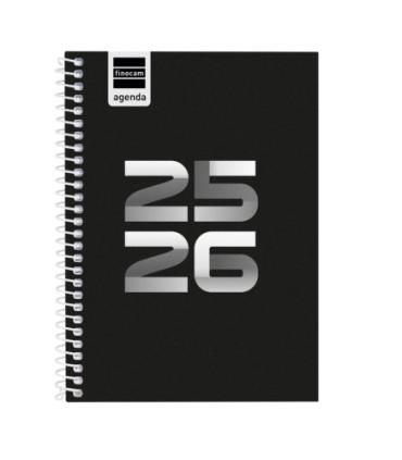 AGENDA ESCOLAR 2025-2026 COOL 8 120X164 SEMANA VISTA HORIZONTAL NEGRO+ FINOCAM 645000326