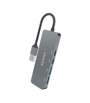 Hub USB 3.2 Aisens A106-0696  2xUSB  2xUSB Tipo-C  Gris