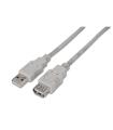Cable Alargador USB 2.0 Aisens A101-0012/ USB Macho - USB Hembra/ Hasta 2.5W/ 60Mbps/ 1m/ Beige