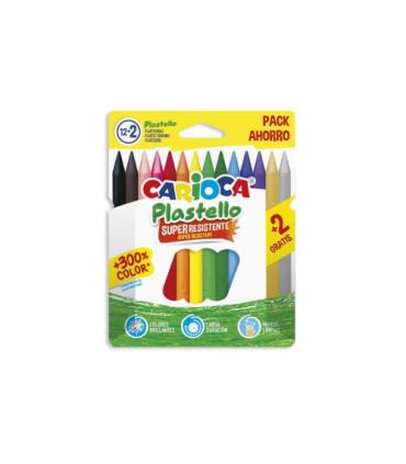 CAJA 12+2 PLASTICERA COLORES SURTIDOS PLASTELLO CARIOCA 42714