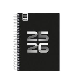 AGENDA ESCOLAR 2025-2026 COOL 4 155X212 1DIA PAGINA NEGRO+ FINOCAM 645060326
