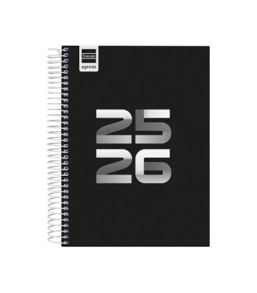 AGENDA ESCOLAR 2025-2026 COOL 4 155X212 1DIA PAGINA NEGRO+ FINOCAM 645060326