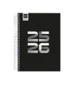 AGENDA ESCOLAR 2025-2026 COOL 4 155X212 1DIA PAGINA NEGRO+ FINOCAM 645060326