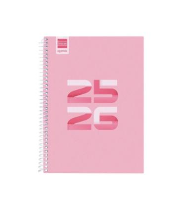 AGENDA ESCOLAR 2025-2026 COOL 4 155X212 SEMANA VISTA HORIZONTAL ROSA+ FINOCAM 645040426