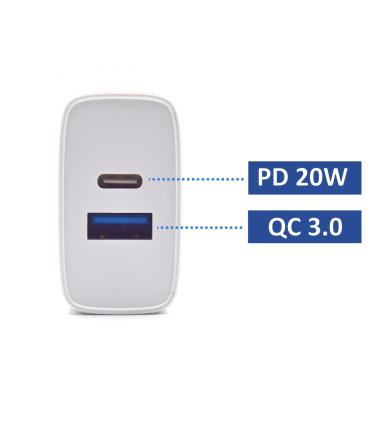 EWENT Cargador Rapido Q3 20w Usb-C Y Usb-A