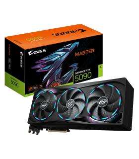 GIGABYTE AORUS GeForce RTX 5090 MASTER 32G Tarjeta Grfica - 32GB GDDR7, 512 Bits, PCI-E 5.0, 2655MHz Frecuencia Base, 3 X DP 2.1