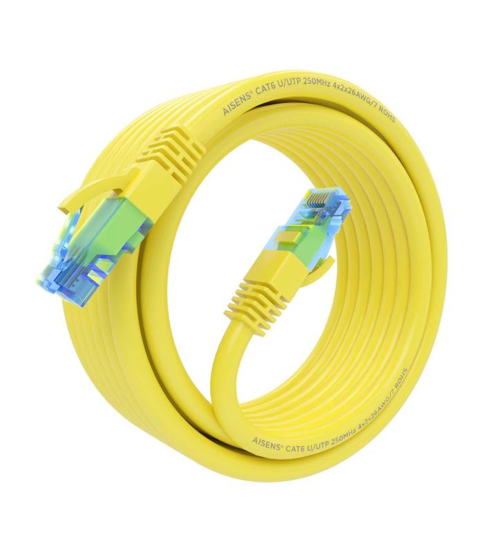 CABLE RED AISENS LATIGUILLO RJ45 CAT.6 UTP AWG26 CCA AMARILLO 5.0M