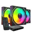 Pack 3 Ventiladores Mars Gaming MF-3DPROKIT/ 12cm + HUB + Mando A Distancia/ ARGB
