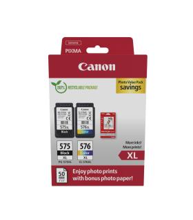 Cartucho De Tinta Original Canon PG-575XL + CL576XL Multipack Alta Capacidad  Negro  Tricolor + Papel Fotogrfico