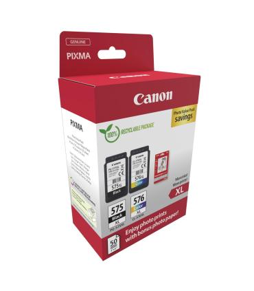 Cartucho De Tinta Original Canon PG-575XL + CL576XL Multipack Alta Capacidad  Negro  Tricolor + Papel Fotogrfico