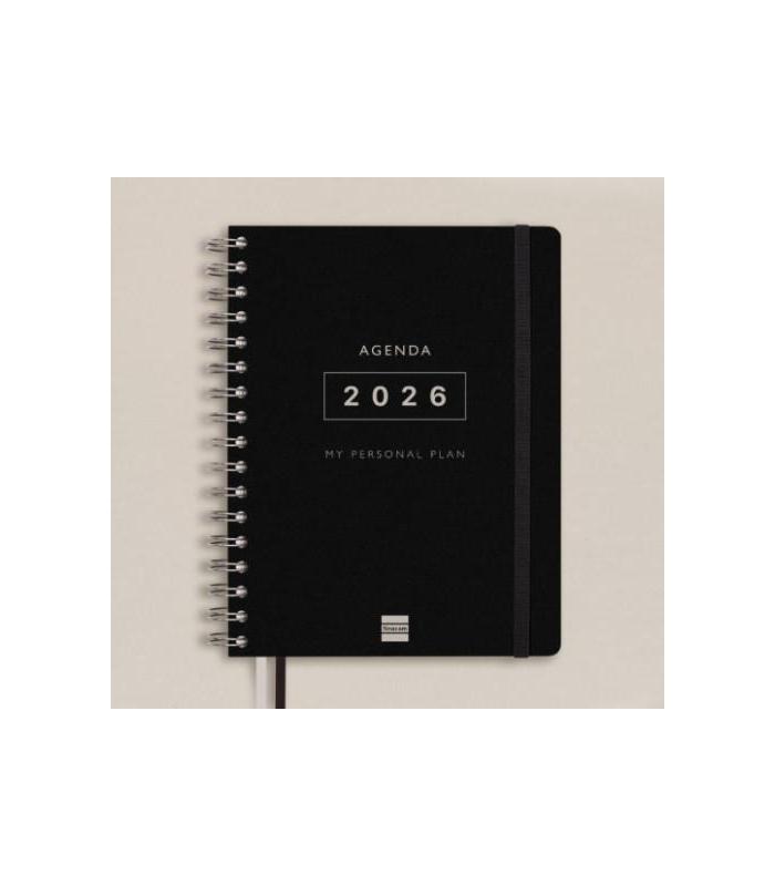 AGENDA 16 MESES SEPTIEMBRE 2025-DICIEMBRE 2026 TEMPUS 4 155X212 SEMANA VISTA VERTICAL NEGRO+ FINOCAM 626600126