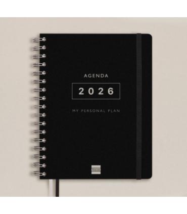 AGENDA 16 MESES SEPTIEMBRE 2025-DICIEMBRE 2026 TEMPUS 4 155X212 SEMANA VISTA VERTICAL NEGRO+ FINOCAM 626600126