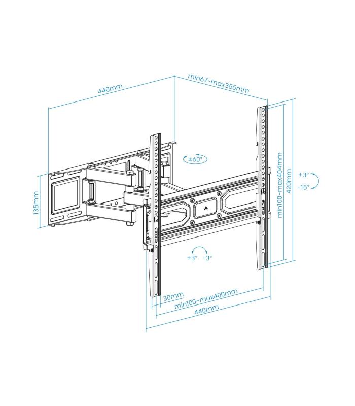 Tooq LP7846TN-B Soporte Pared Pantallas 32"-70"