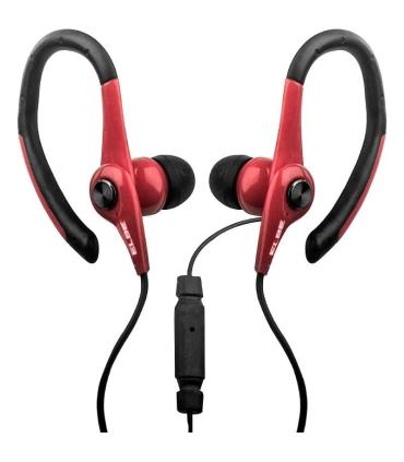 Auriculares Deportivos Elbe AU-107-MIC/ con Micrfono/ Jack 3.5/ Rojos y Negros