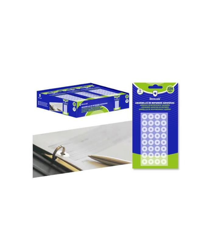 BLISTER 224 UNIDADES ARANDELAS DE REFUERZO ADHESIVAS TRANSPARENTES 13mm BISMARK 327333