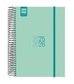AGENDA ESCOLAR 2025-2026 ESPIR E10-155X212 1DIA PAGINA TURQUESA+ FINOCAM 633120126