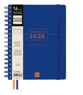 AGENDA 16 MESES SEPTIEMBRE 2025-DICIEMBRE 2026 TEMPUS 4 155X212 SEMANA VISTA VERTICAL AZUL+ FINOCAM 626600426
