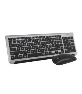 SUBBLIM Teclado con Ratn Bluetooth + 2.4G Combo Dual Prestige Extendido Gris/Negro