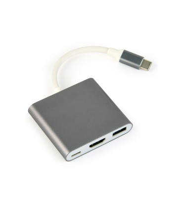 MULTIADAPTADOR GEMBIRD USB TIPO C, GRIS ESPACIAL