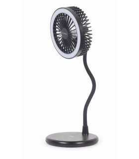 VENTILADOR DE SOBREMESA CON LAMPARA Y CARGADOR INALAMBRICO