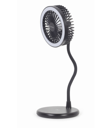VENTILADOR DE SOBREMESA CON LAMPARA Y CARGADOR INALAMBRICO