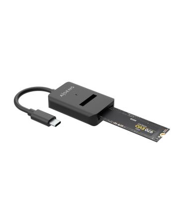Dock USB Tipo-C Para SSD M2 SATA NVMe Aisens ASUC-M2D011-BK  Negro