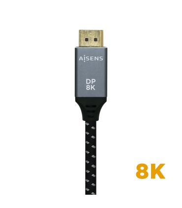 Cable DisplayPort 1.4 8K Aisens A149-0438  DisplayPort Macho - DisplayPort Macho  3m  Negro Gris