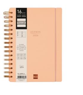 AGENDA 16 MESES SEPTIEMBRE 2025-DICIEMBRE 2026 HAIKU E10-155X212 SEMANA VISTA HORIZONTAL CORAL+ FINOCAM 627400326