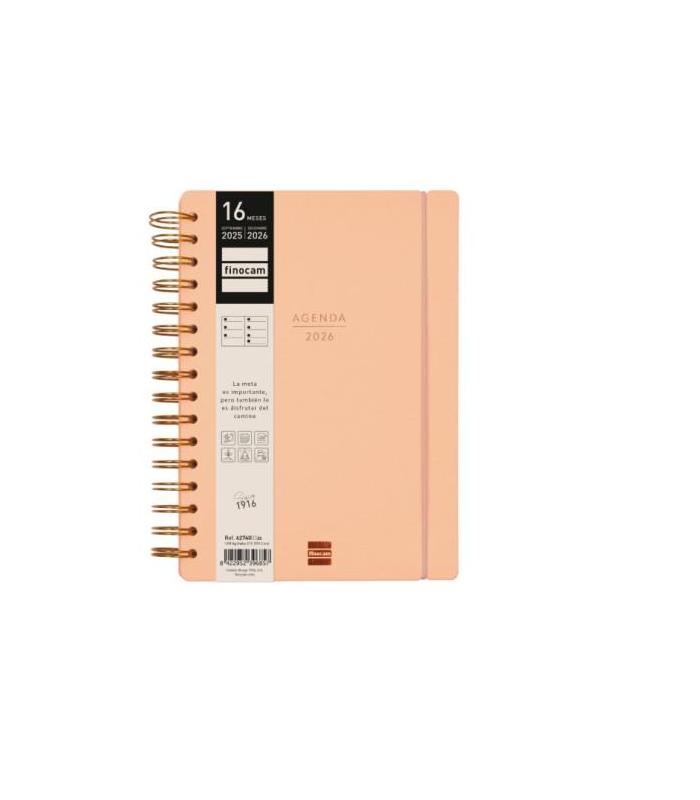 AGENDA 16 MESES SEPTIEMBRE 2025-DICIEMBRE 2026 HAIKU E10-155X212 SEMANA VISTA HORIZONTAL CORAL+ FINOCAM 627400326