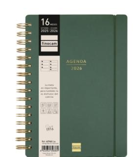 AGENDA 16 MESES SEPTIEMBRE 2025-DICIEMBRE 2026 HAIKU E10-155X212 SEMANA VISTA HORIZONTAL VERDE+ FINOCAM 627400226