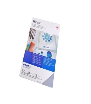 CAJA DE 100 CUBIERTAS PVC TRANSPARENTE FORMATO A4 DE 180 MICRAS CRISTAL GBC CE011880E