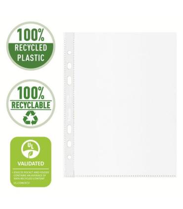CAJA 100 FUNDAS POLIPROPILENO MULTITALADRO REFORZADA PIEL NARANJA A5 RECYCLE 70 MICRAS ESSELTE 627495
