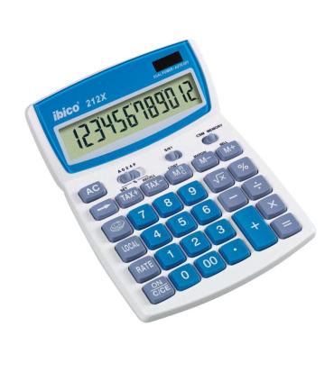 CALCULADORA DE SOBREMESA DE 12 DIGITOS MODELO 212X SOLAR   PILA IBICO IB410086