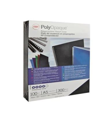 CAJA DE 100 CUBIERTAS POLIPROPILENO FORMATO A4 DE 300 MICRAS COLOR NEGRO GBC IB386831