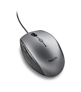 NGS WIRED ERGO SILENT MOUSE + USB TYPE C ADAP GRAY