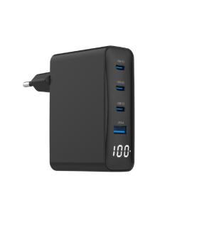 CARGADOR RAPIDO GEMBIRD USB GAN DE 4 PUERTOS 100 W LCD NEGRO