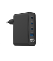 CARGADOR RAPIDO GEMBIRD USB GAN DE 4 PUERTOS 100 W LCD NEGRO