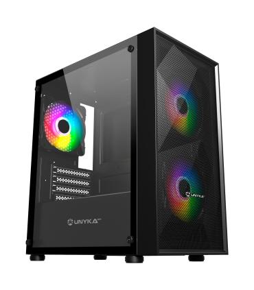 CAJA MICRO-ATX  B200 BLACK(2*14CM ARGB FRONT+1*12cm ARGB TRASERO)UNYKA UK113011