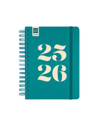 AGENDA ESCOLAR 2025-2026 CURSO COSMO 4 155X212  1DIA PAGINA AQUA+ FINOCAM 537070426