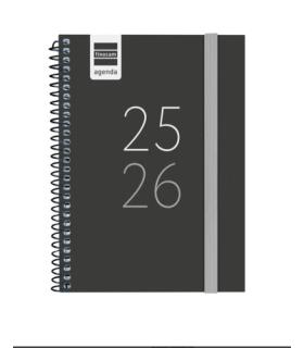 AGENDA ESCOLAR 2025-2026 SECUNDARIA 8 120X164 SEMANA VISTA HORIZONTAL NEGRO+ FINOCAM 634224026