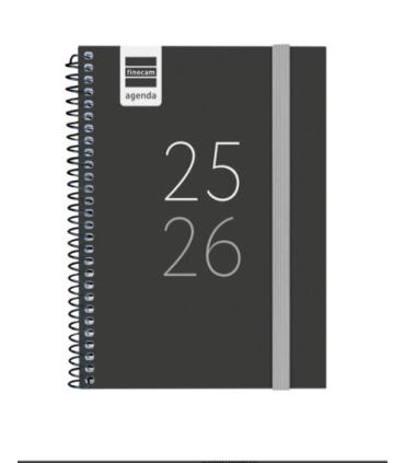 AGENDA ESCOLAR 2025-2026 SECUNDARIA 8 120X164 SEMANA VISTA HORIZONTAL NEGRO+ FINOCAM 634224026