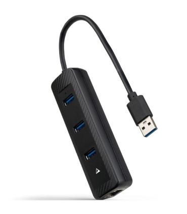 Hub USB 3.0 Nanocable 10.16.4604/ 3xUSB/ 1xRJ45/ Negro