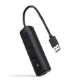 Hub USB 3.0 Nanocable 10.16.4604/ 3xUSB/ 1xRJ45/ Negro