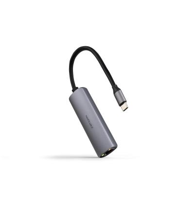 Hub USB Tipo-C 3.1 Nanocable 10.16.4603  1xUSB Tipo-C PD  1xRJ45  Gris
