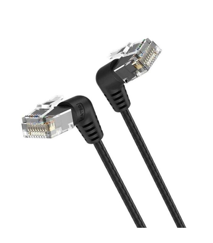 Cable de Red RJ45 UTP Vention IBOBD Cat.6A/ 50cm/ Cabeza Rotatoria 360/ Negro