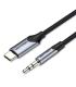 Cable Conversor Audio Vention BGKHF/ USB Tipo-C Macho - Jack 3.5 Macho/ 1m/ Gris
