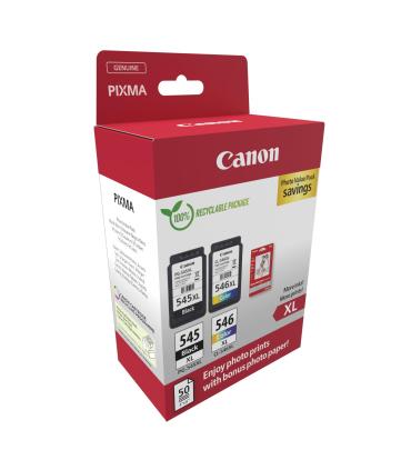 Cartucho De Tinta Original Canon PG-545XL + CL546XL Multipack Alta Capacidad  Negro  Tricolor + Papel Fotogrfico