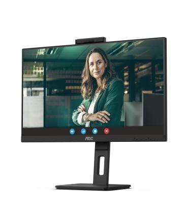 Monitor Profesional AOC 24P3QW 23.8'  Full HD  Webcam  Multimedia  Regulable En Altura  Negro