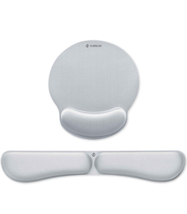 Pack de Reposamuecas y Alfombrilla Ergonmica Subblim Ergo MemoryFlex/ Plateadas